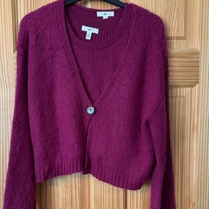 Two pice cropped Women's Purple Cardigan by Brass Plum
